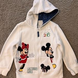 Embroidered Child Disney Park White Zip Up
